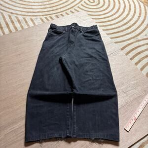 VINTAGE ROCAWEAR • W35 L34 BAGGY WIDE LEG BLACK JEANS
